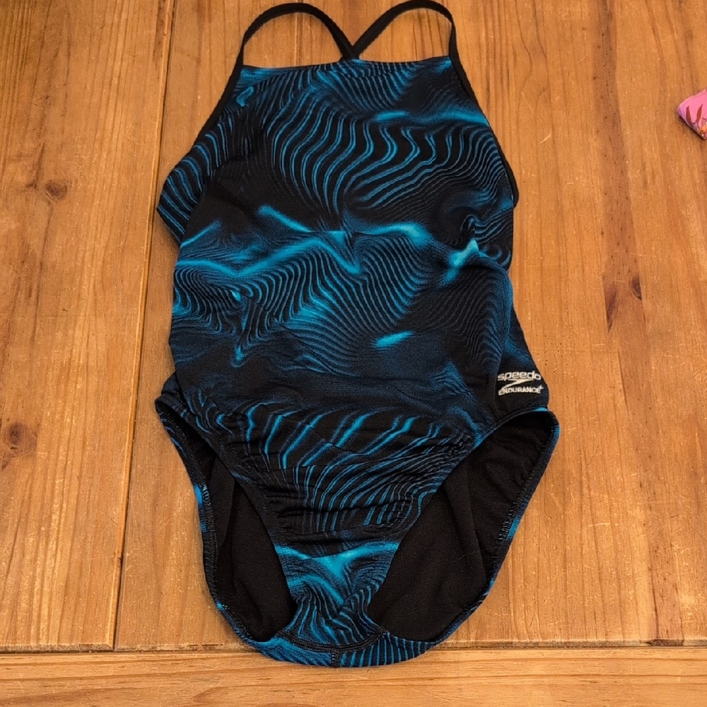 Speedo Endurance Blue Fusion One Piece Swimsuit, Size 10/36